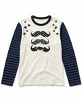 Moustache Striped Raglan Tee