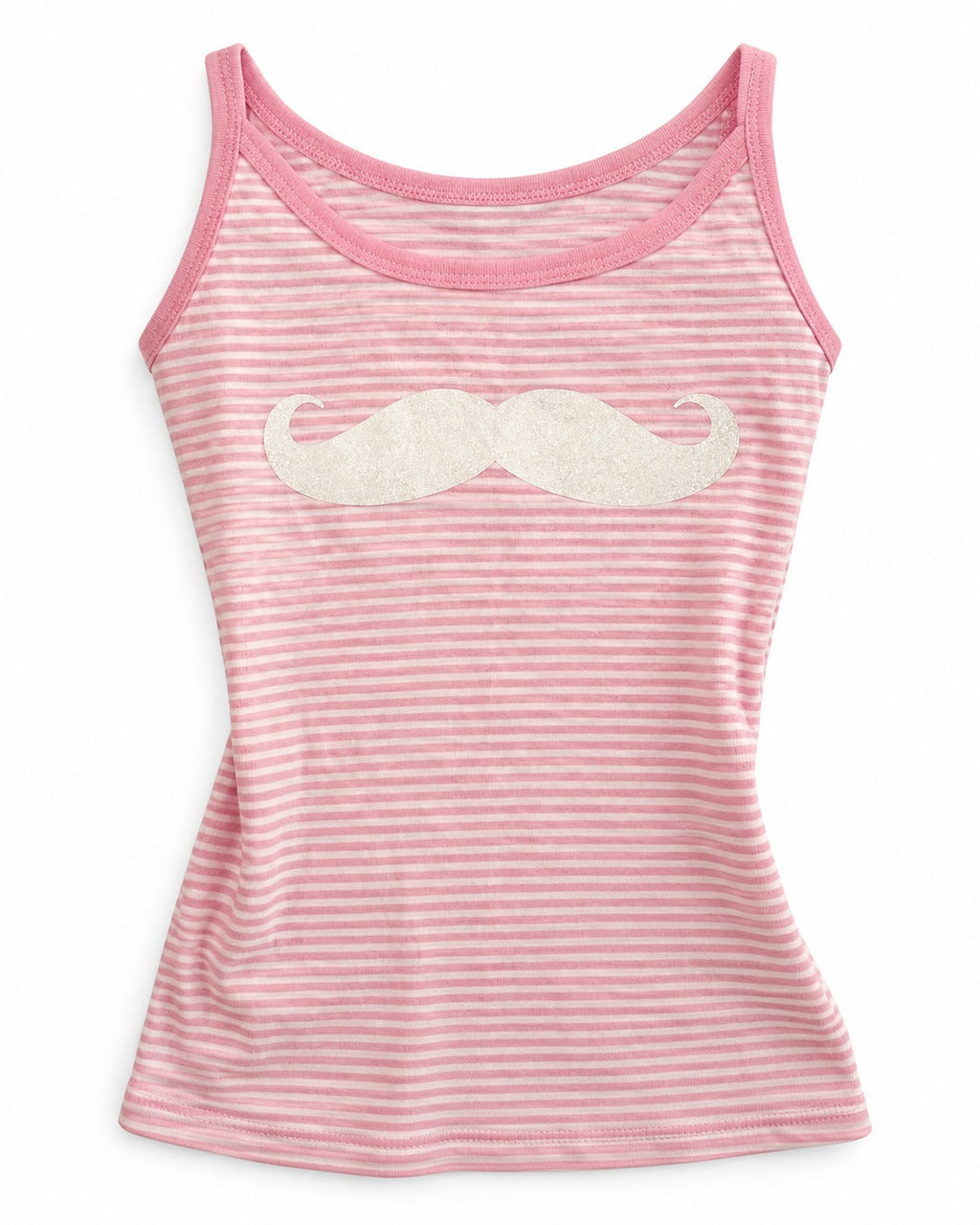 Pink Stripe Moustache Cami