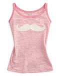 Pink Stripe Moustache Cami