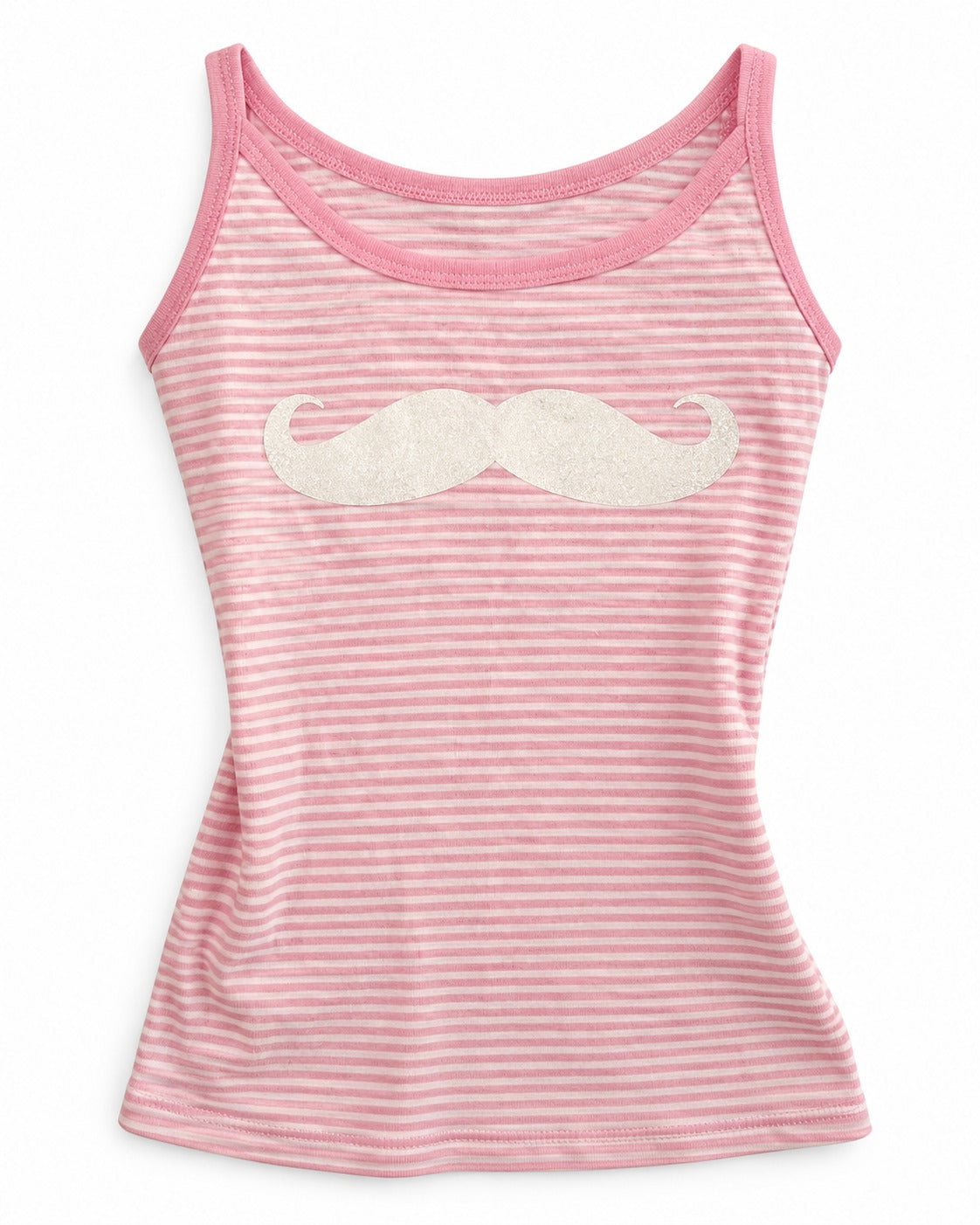 Pink Stripe Moustache Cami