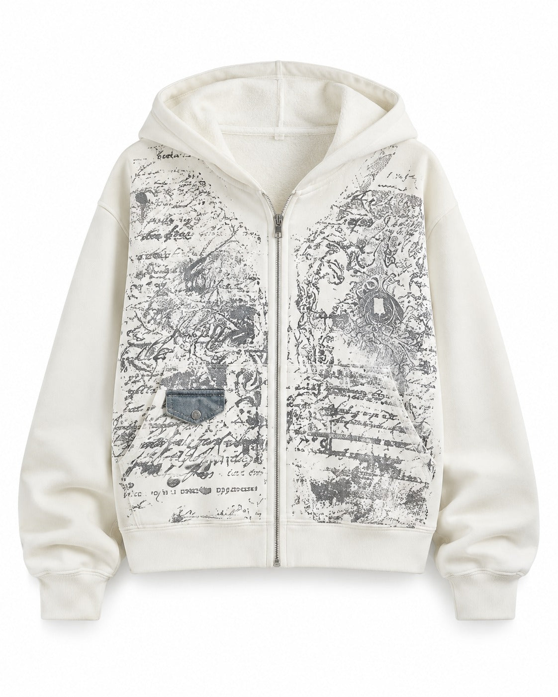 Script Print Track Jacket
