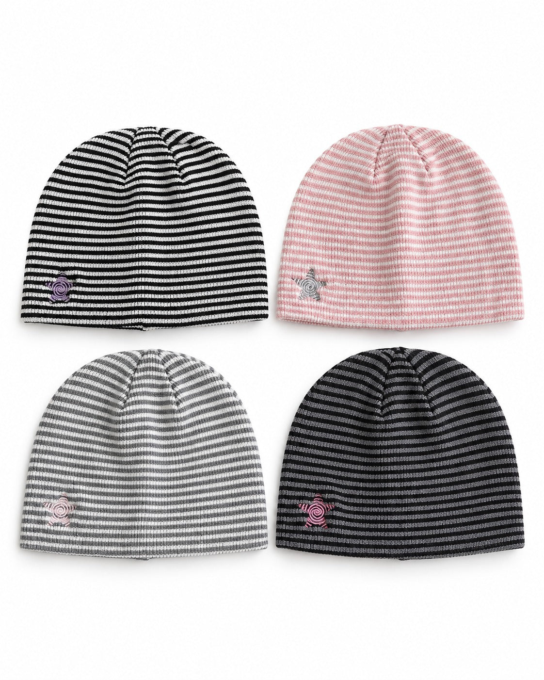 Striped Star Knit Beanie