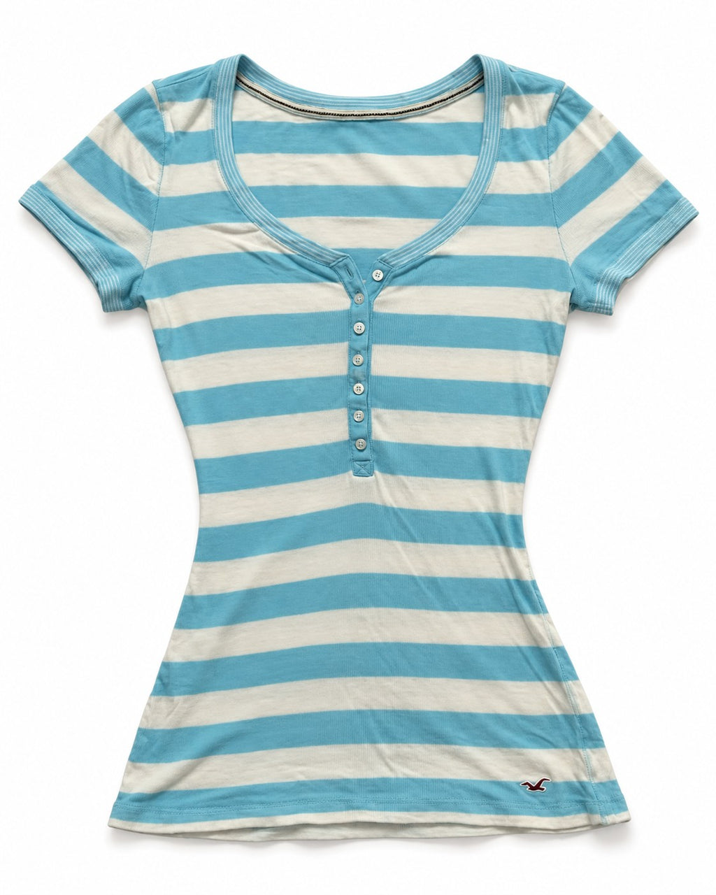 Blue Stripe Henley Tee