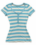 Blue Stripe Henley Tee