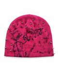 Pink Rivet Doodle Beanie