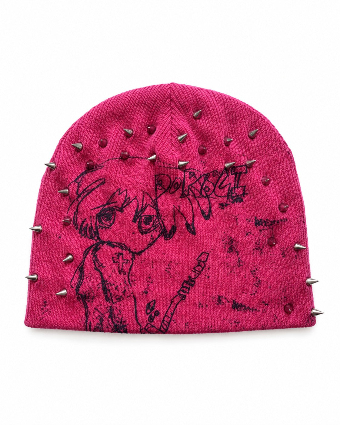 Pink Rivet Doodle Beanie