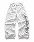 Script Print Wide Sweatpants