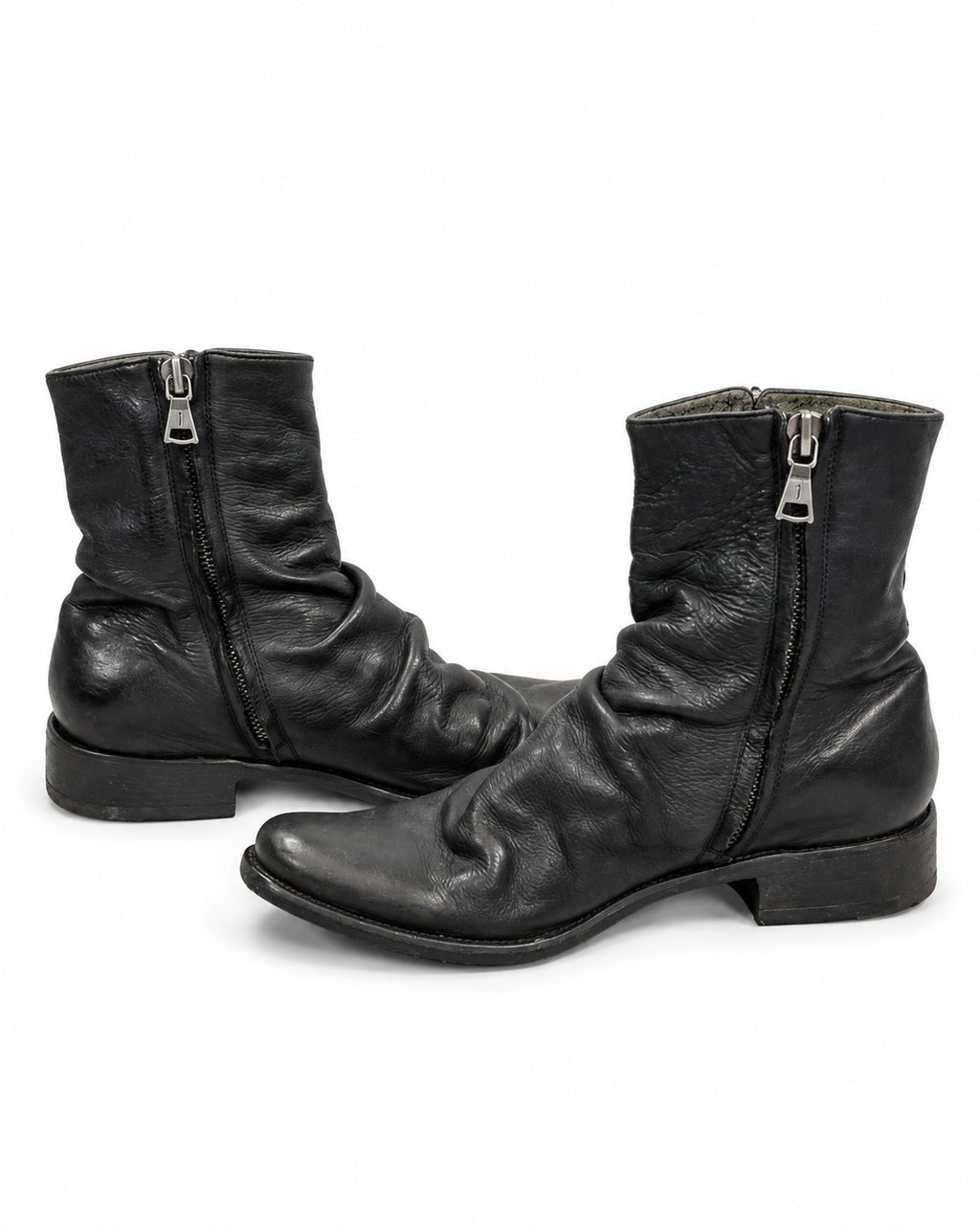 Side-Zip Leather Boots
