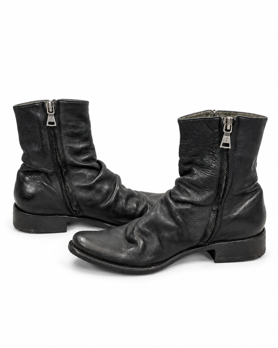 Side-Zip Leather Boots