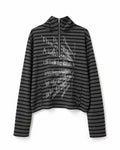 Striped Text Hoodie