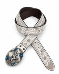 White Western Buckle Belt