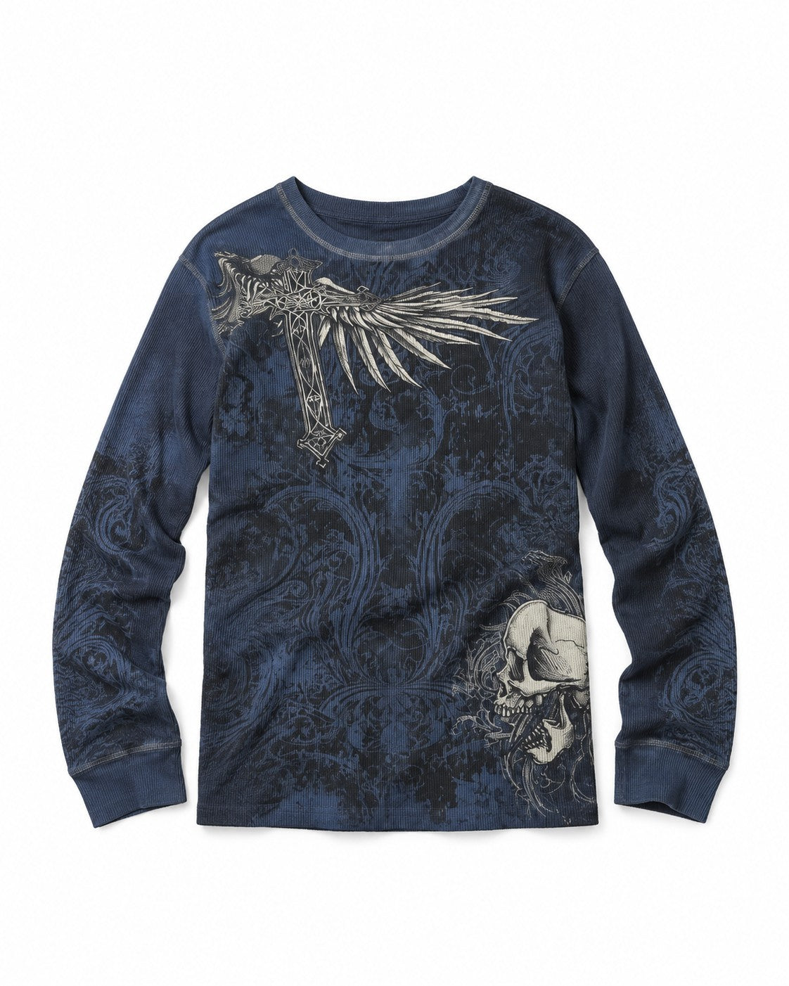 Wing Skull Long Sleeve Tee