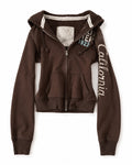 Brown California Zip Hoodie