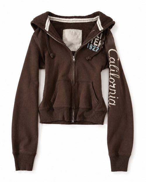 Brown California Zip Hoodie