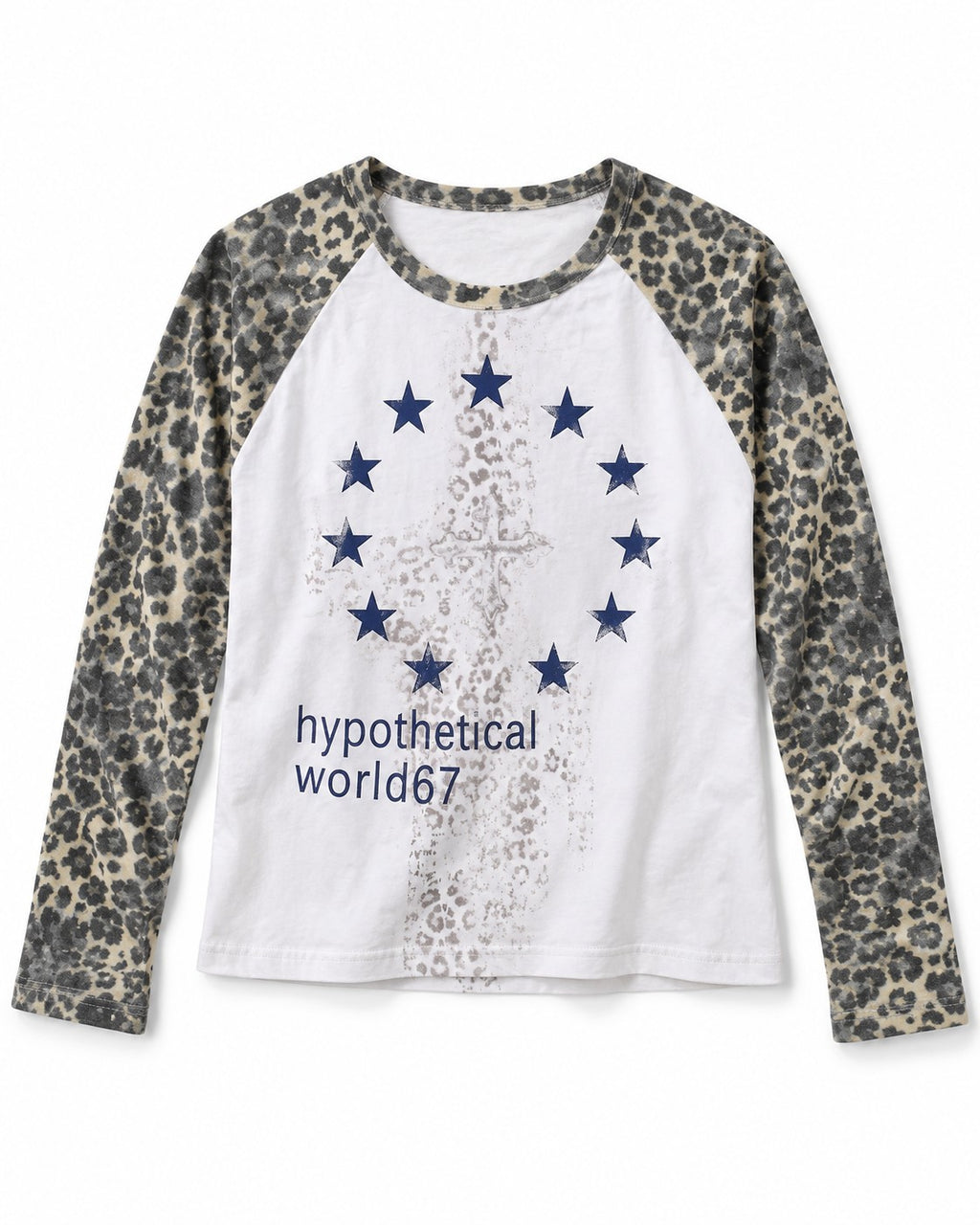 Leopard Raglan Slogan Tee