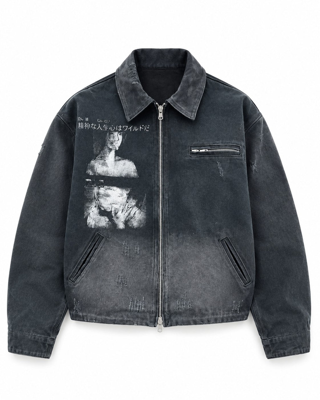Printed Washed Work Jacket