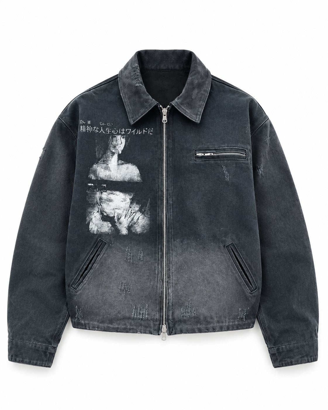Printed Washed Work Jacket