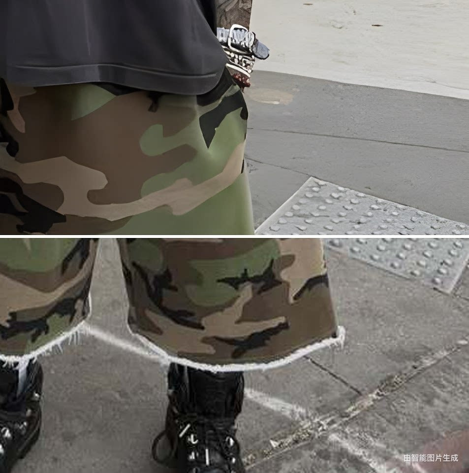 Camo long sweat shorts