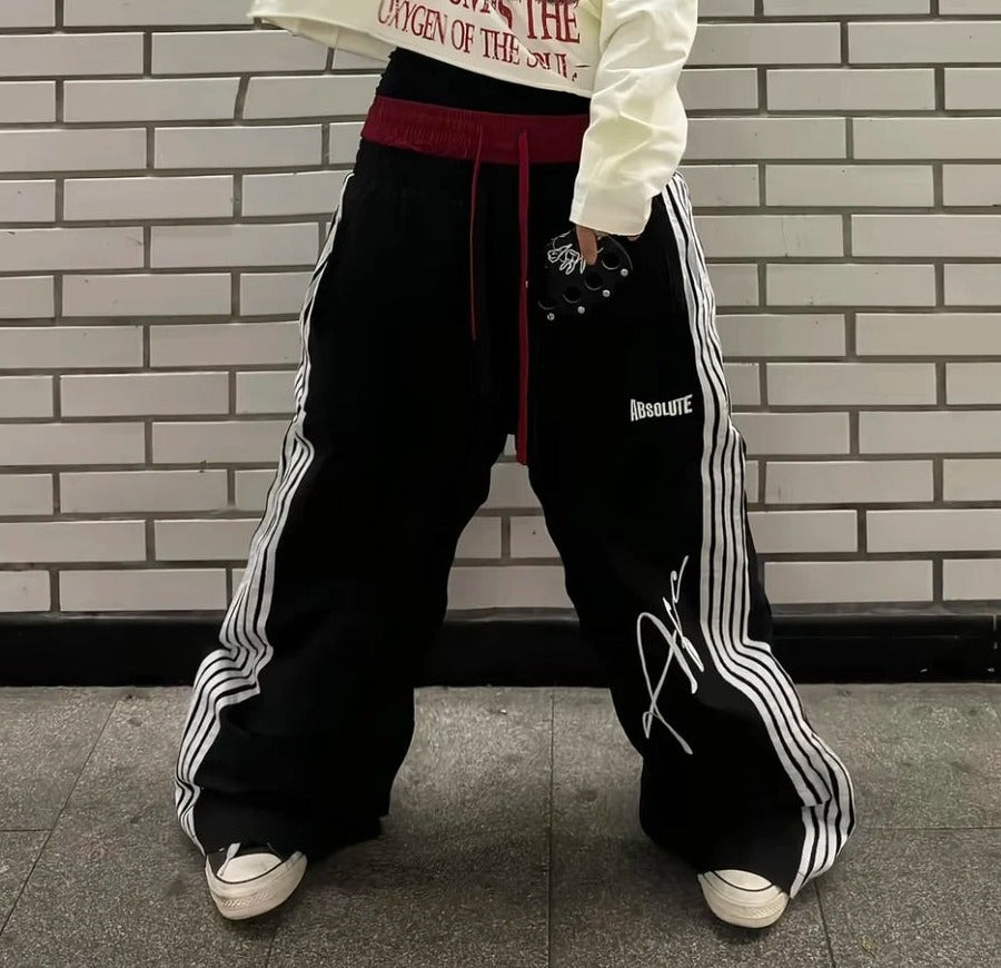 Double waist wide pants