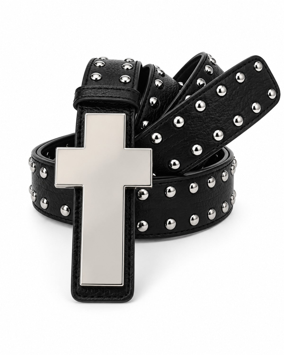 Studded Cross Buckle Belt