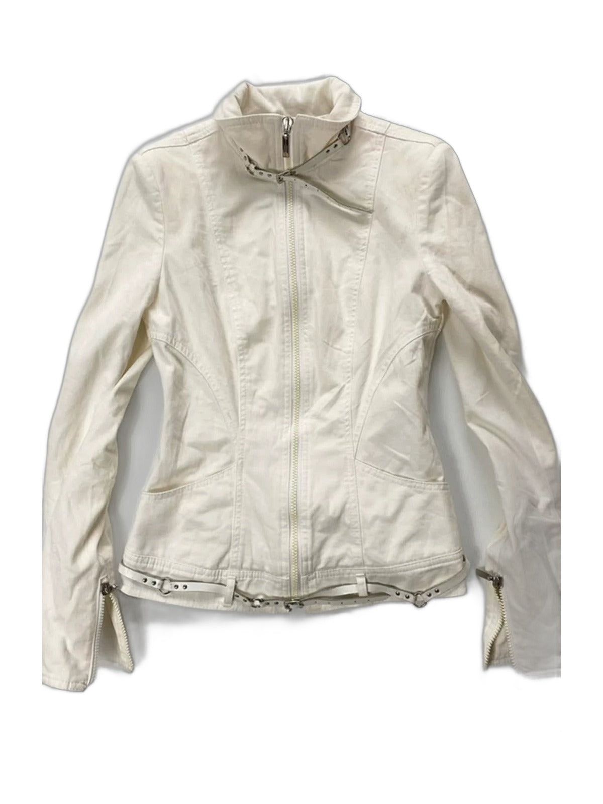Apricot Belted Stand Collar Jacket