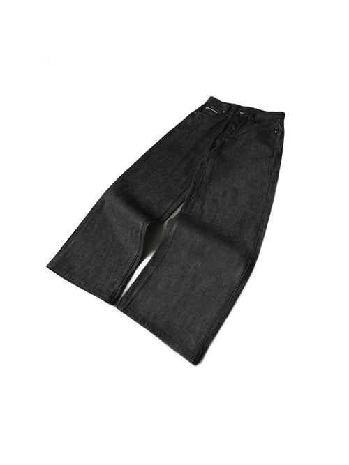 Black Selvedge Wide Jeans