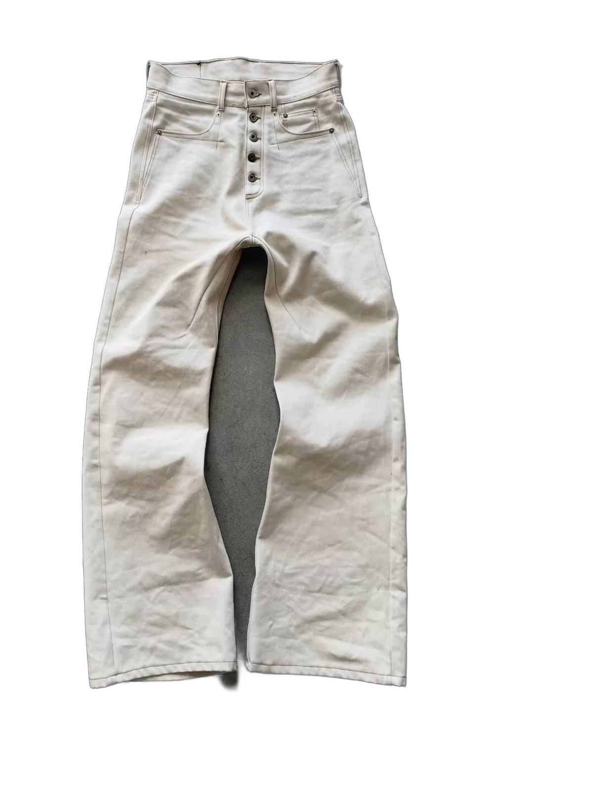Five-Button Raw Denim Jeans