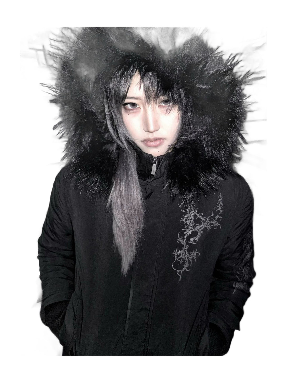 Fur Trim Hooded Cotton Jacket